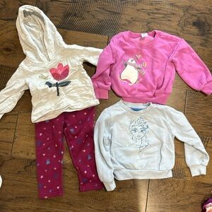 Set of 2T sweatshirts with one pair of pants